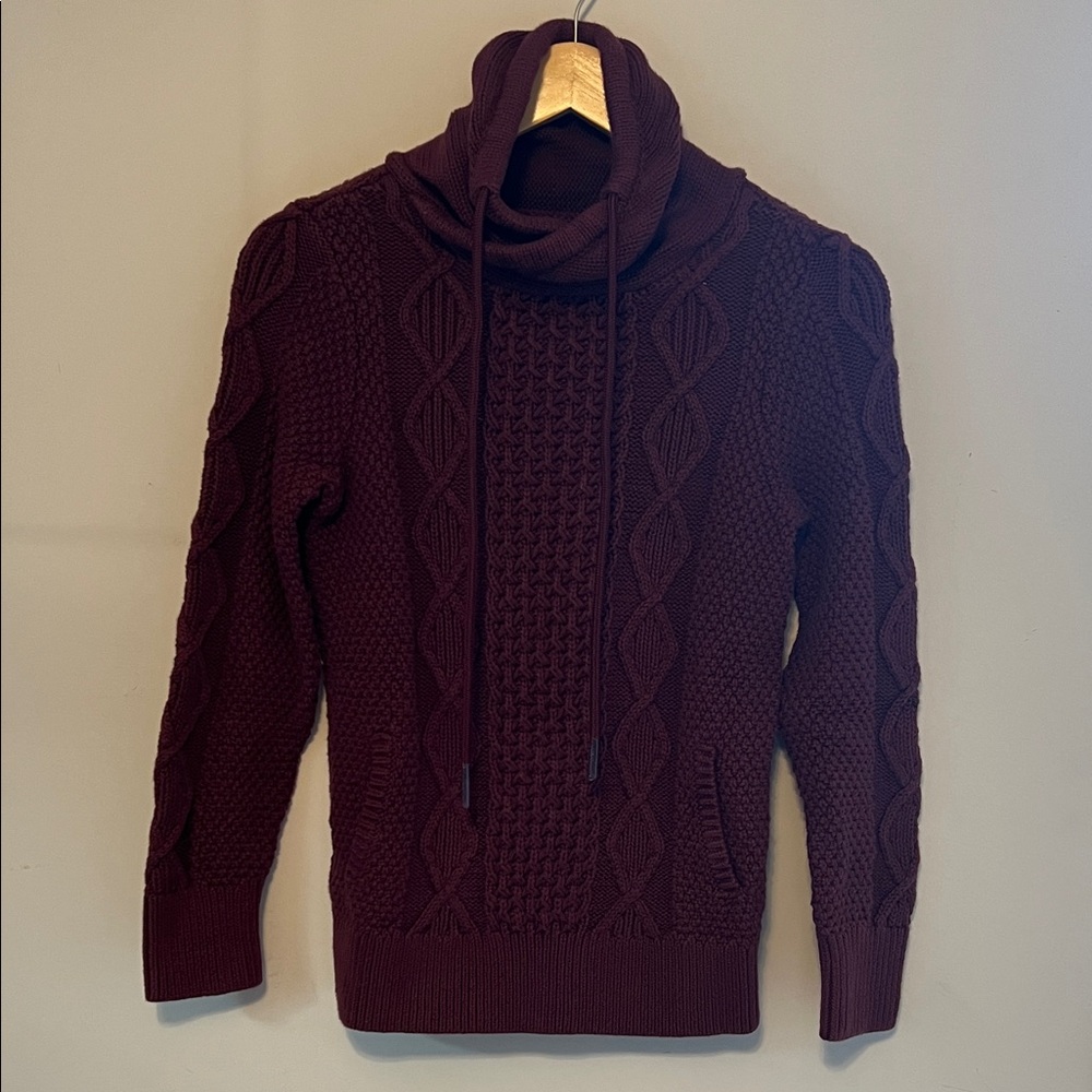 L.L. Bean Rich Burgundy Cowl Neck Sweater Cabincore